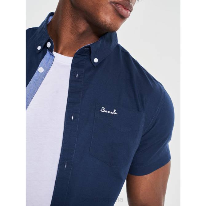 vestir Bench hombres camisa de manga corta con lazo 8HRJ27 Armada