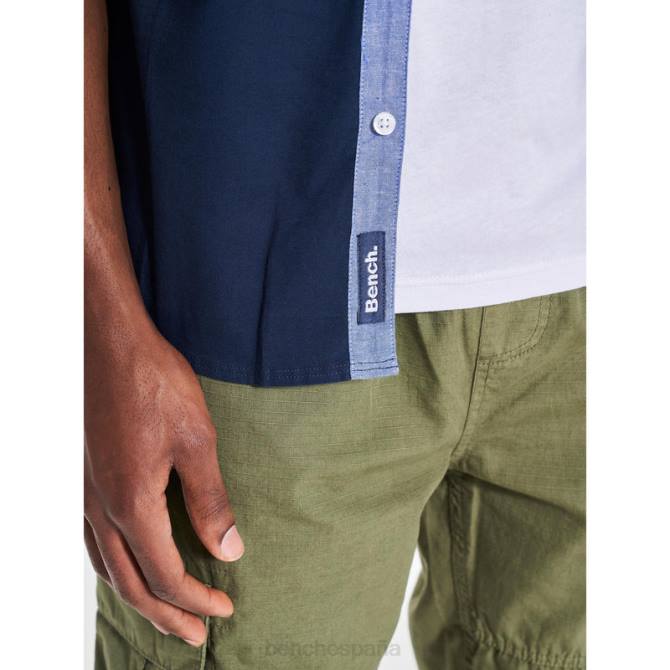 vestir Bench hombres camisa de manga corta con lazo 8HRJ27 Armada
