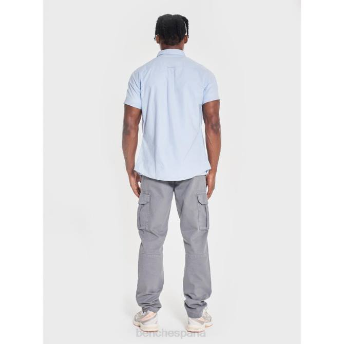 vestir Bench hombres camisa de manga corta con lazo 8HRJ28 azul claro