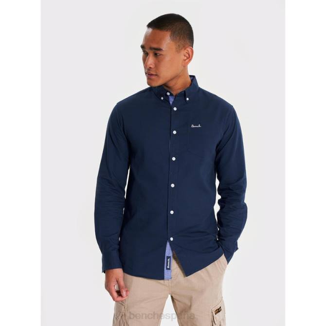 vestir Bench hombres camisa de manga larga oxford 8HRJ24 Armada