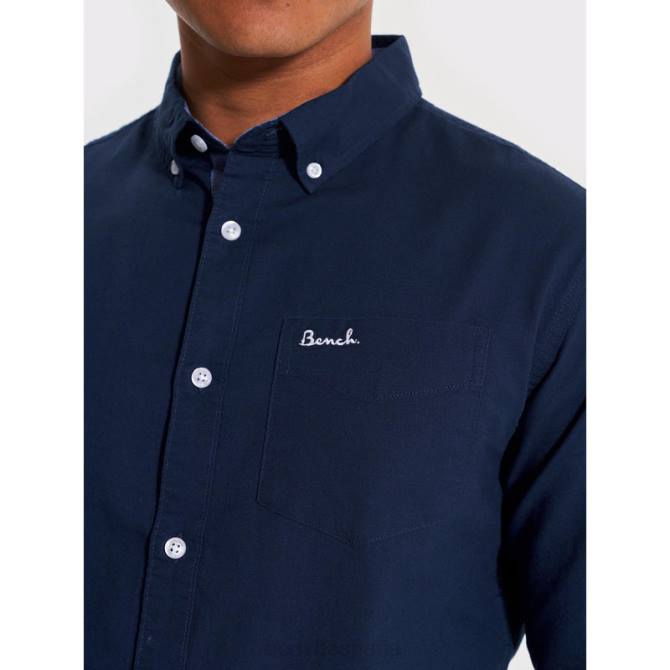 vestir Bench hombres camisa de manga larga oxford 8HRJ24 Armada