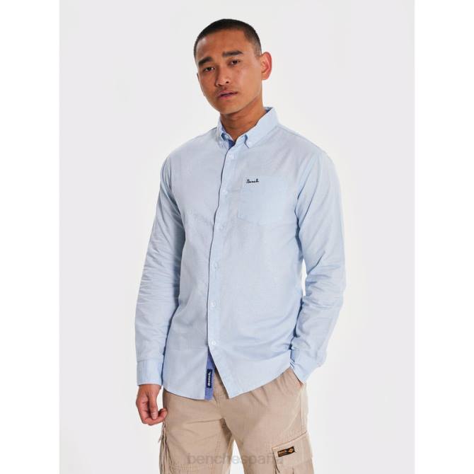 vestir Bench hombres camisa de manga larga oxford 8HRJ25 azul claro