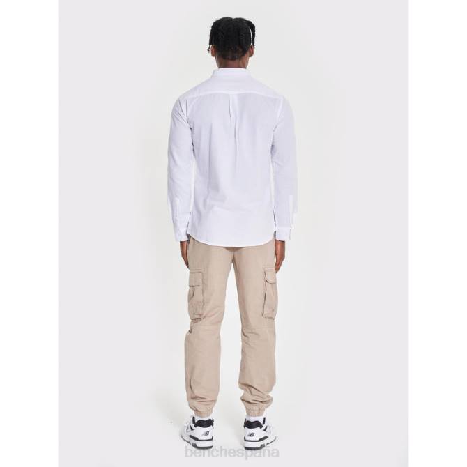 vestir Bench hombres camisa de manga larga oxford 8HRJ34 blanco
