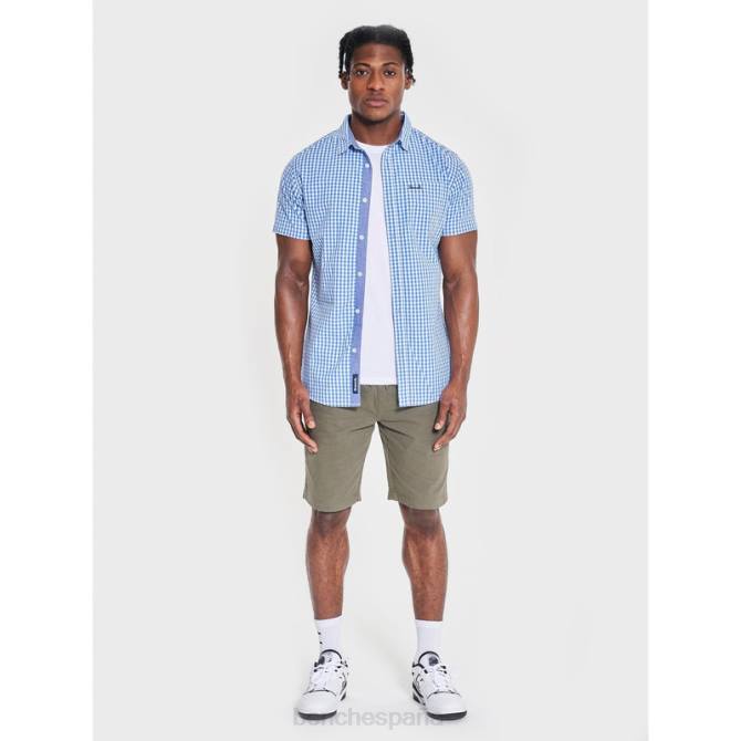 vestir Bench hombres camisa manga corta esher 8HRJ26 cheque azul