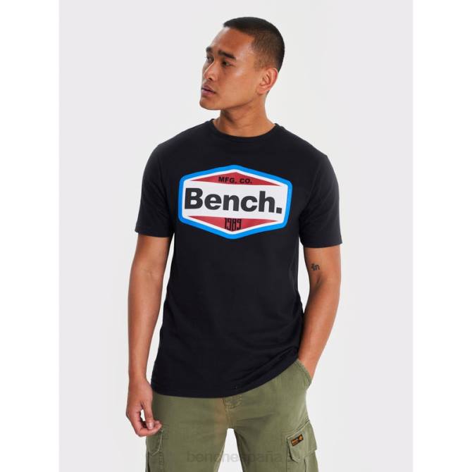 vestir Bench hombres camiseta 8HRJ10 negro