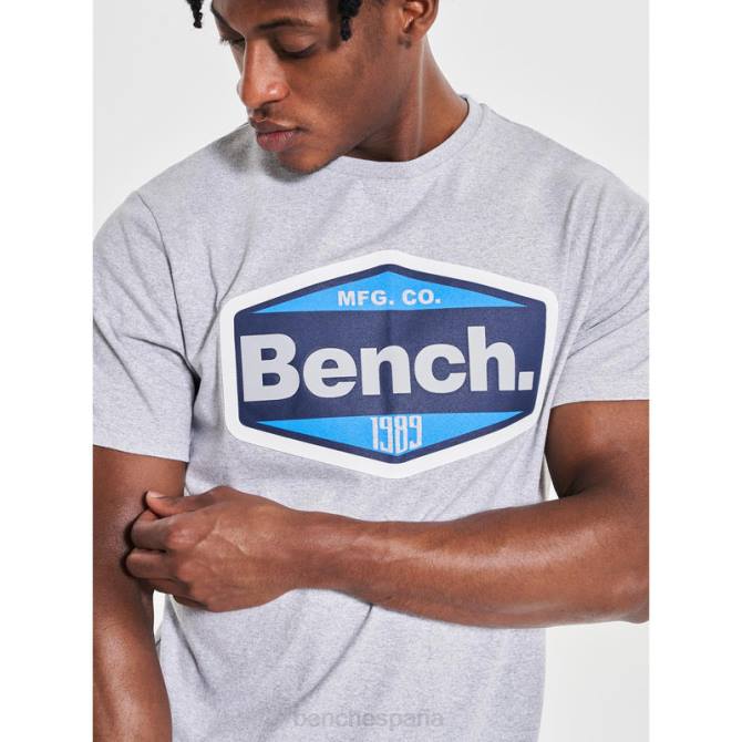 vestir Bench hombres camiseta 8HRJ8 gris marga