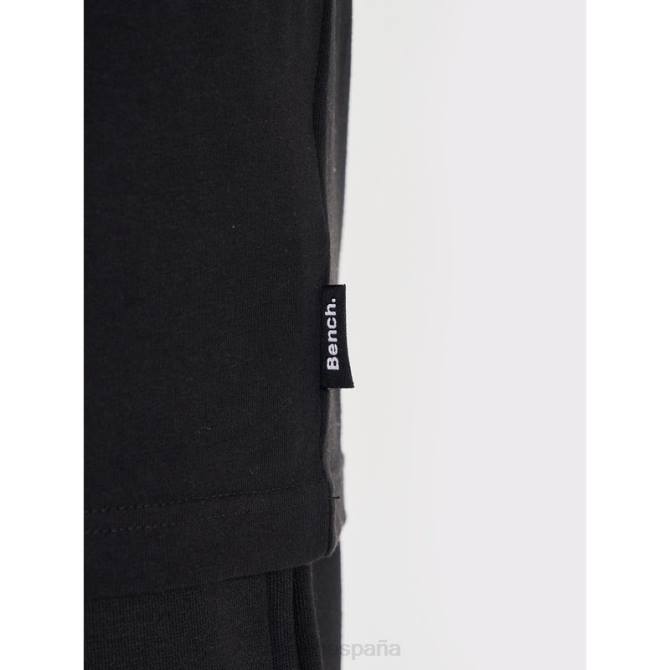 vestir Bench hombres conjunto de shorts y camiseta de niall 8HRJ65 negro