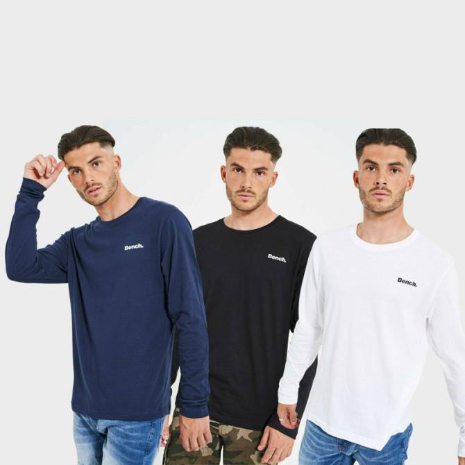 vestir Bench hombres viren 3 pack lounge camisetas 8HRJ21 clasificado