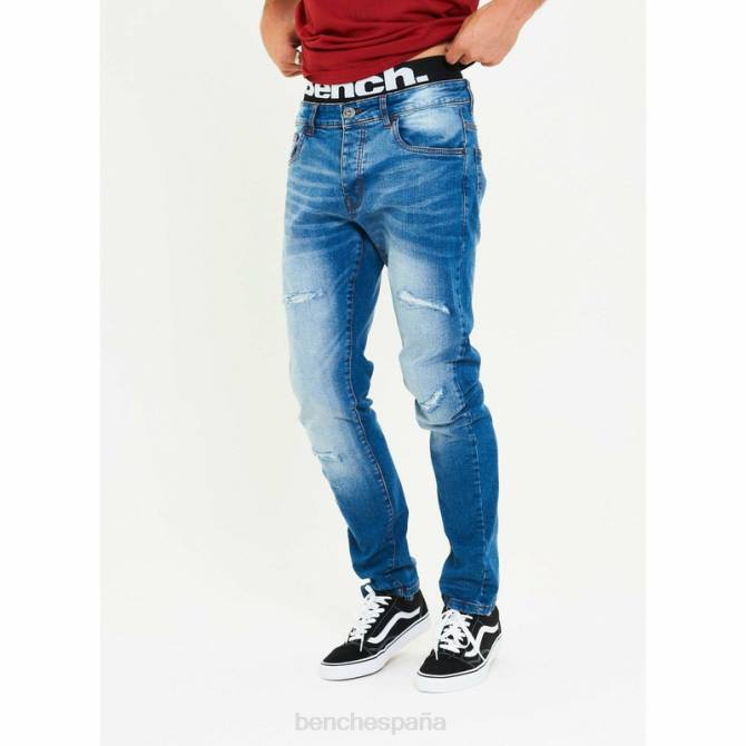 vestir Bench hombres jeans ajustados aw-001 8HRJ88 azul brillante