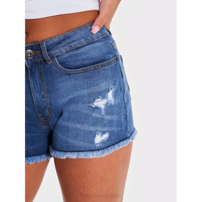 vestir Bench mujer pantalones cortos de mezclilla 8HRJ135 azul medio