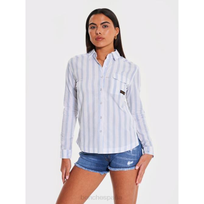 vestir Bench mujer camiseta manga larga telma 8HRJ110 raya azul