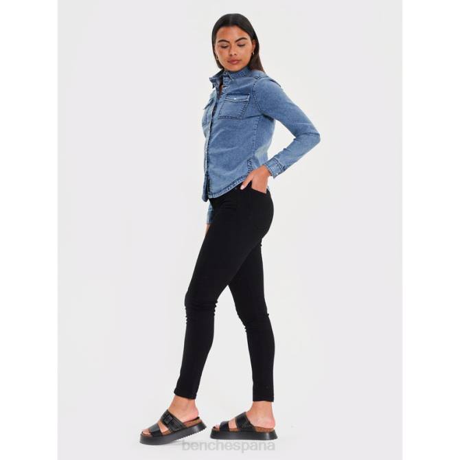 vestir Bench mujer jeans ajustados Faye 8HRJ118 negro