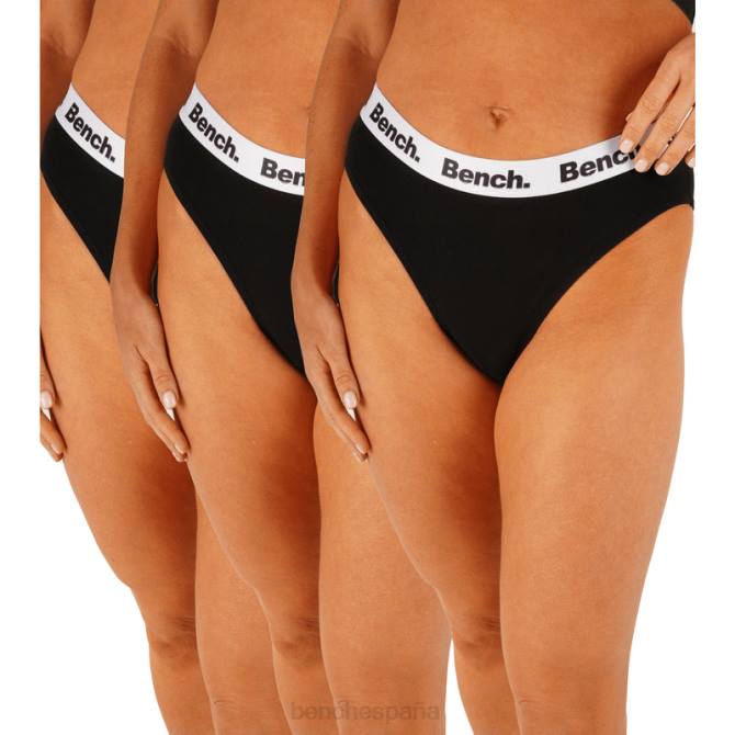vestir Bench mujer Jordana - Pack de 3 calzoncillos de pierna alta 8HRJ146 negro
